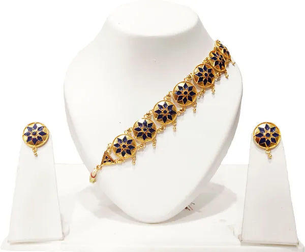 Assamese_Traditional_Gold_Plated_Blue_Colour_Japi_Golpata_Necklace_Set_For_Women